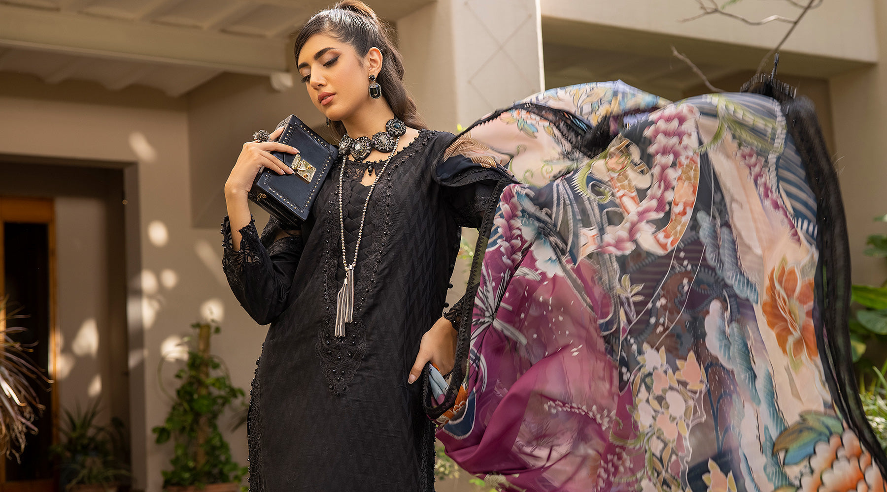 Picture of Ellena - 3-PC Unstitched Embroidered Lawn Suit - Available at Raja Sahib