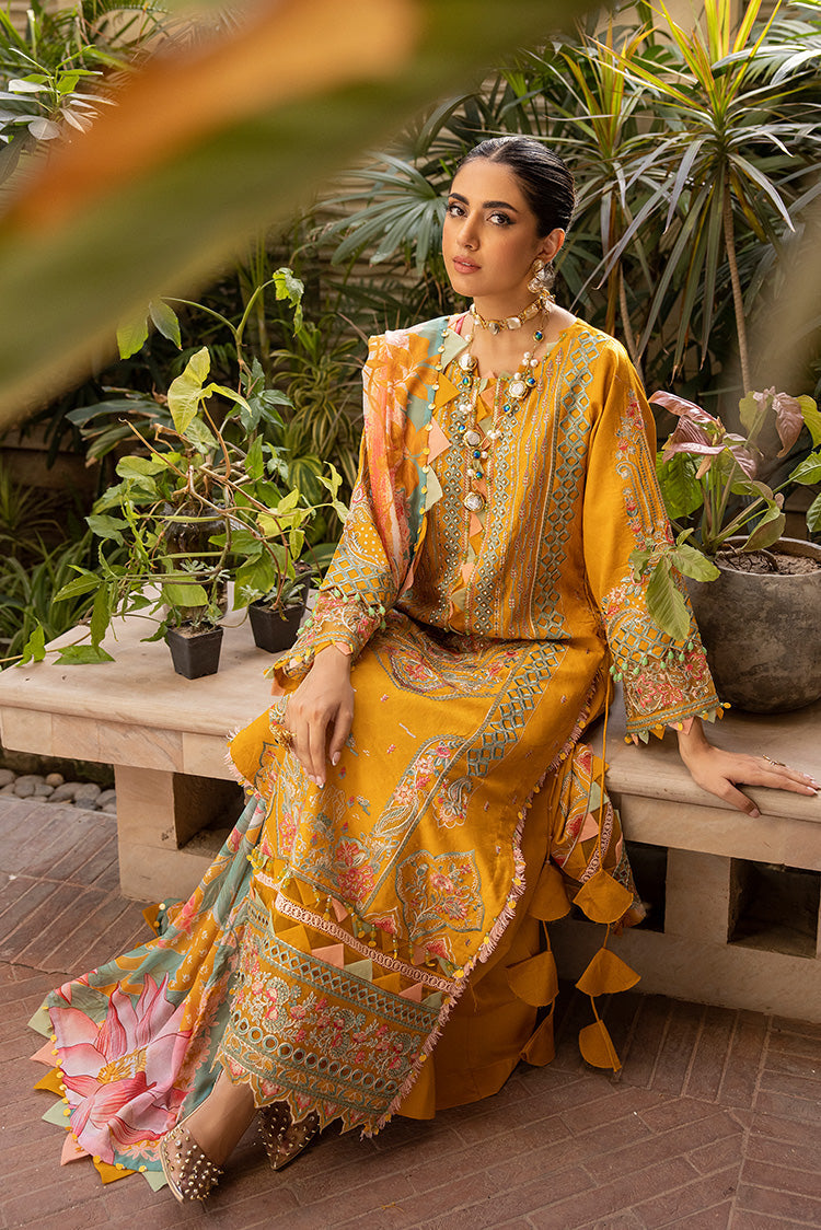 Picture of Ellena - 3-PC Unstitched Embroidered Lawn Suit - Available at Raja Sahib