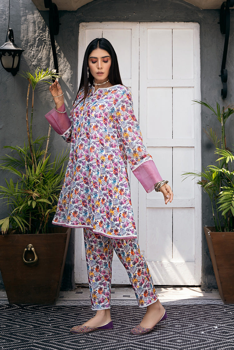 Picture of Zivah - Ready to Wear Summer Lawn Collection - Lilac - Available at Raja Sahib