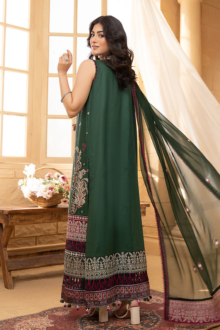 Picture of Hemstitch - Luxury Lawn Collection - Bottle Green - Available at Raja Sahib