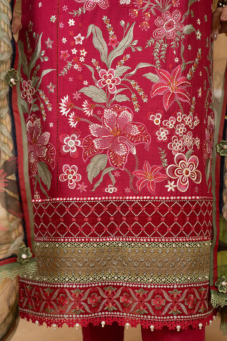 Picture of Hemstitch - Luxury Lawn Collection - Scarlet Red - Available at Raja Sahib