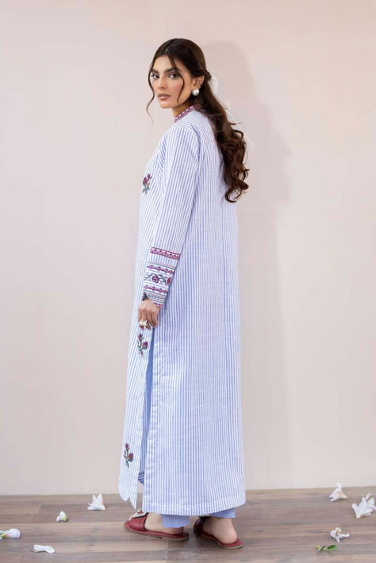 Picture of La Rosaa - Spring Summer RTW Collection - Blue Stripes - 2Pc - Available at Raja Sahib