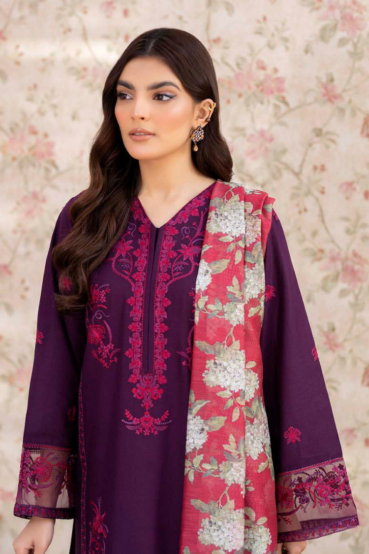 Picture of La Rosaa - Spring Summer RTW Collection - Purple - 3Pc - Available at Raja Sahib