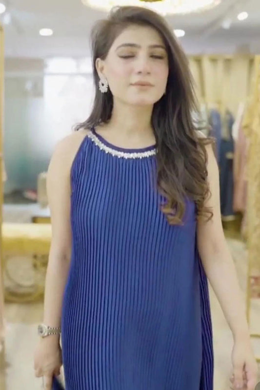 Picture of Shahbano - The Wedding Edit Luxury Pret - Navy Blue Pleats - Available at Raja Sahib