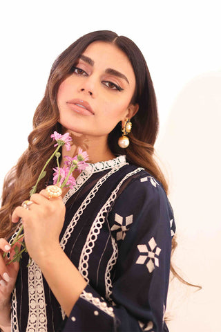 Umeed Luxury Pret Collection - Navy Orchid