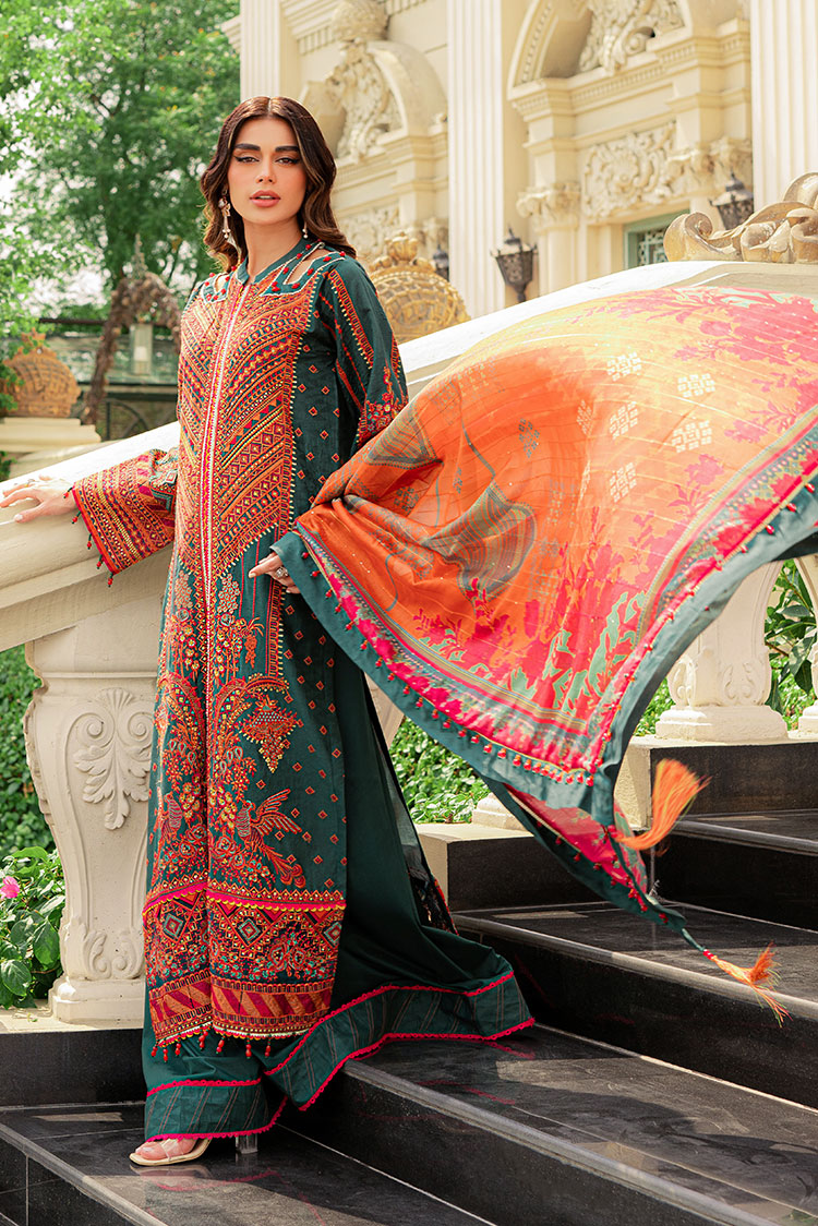 Picture of Ellena - 3-PC Unstitched Embroidered Lawn Suit - Available at Raja Sahib