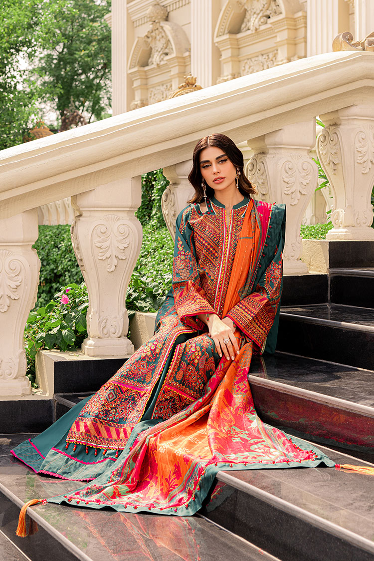 Picture of Ellena - 3-PC Unstitched Embroidered Lawn Suit - Available at Raja Sahib