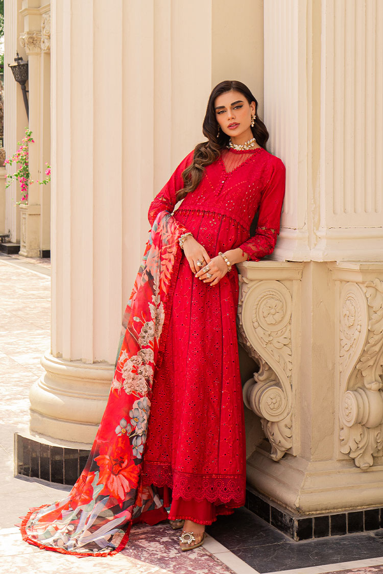 Picture of Ellena - 3-PC Unstitched Embroidered Lawn Suit - Available at Raja Sahib