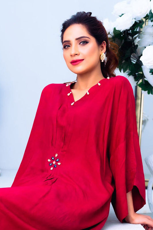 Picture of PSK Couture - Bahar Exclusive Collection - Red Cocktail - Available at Raja Sahib