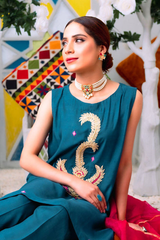 Picture of PSK Couture - Bahar Exclusive Collection - Blue Nile - Available at Raja Sahib