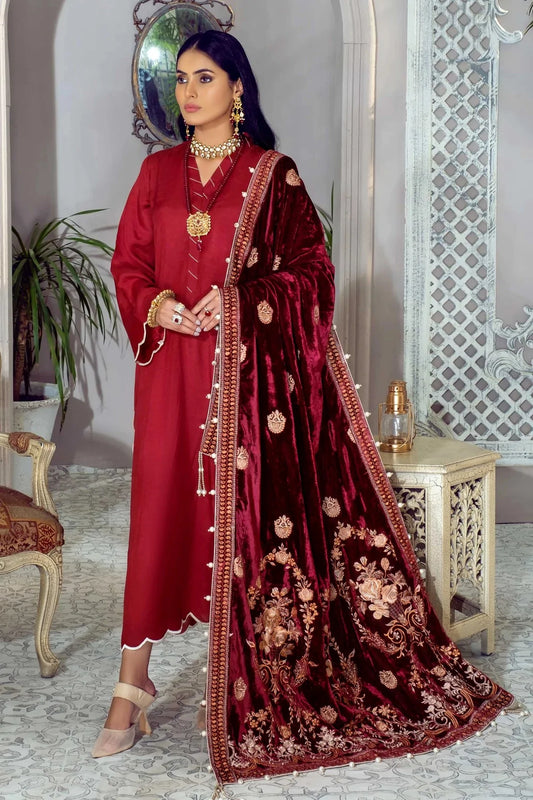 Picture of Shahbano - Ibtida Velvet Pret Collection-Qarmeezi - Available at Raja Sahib