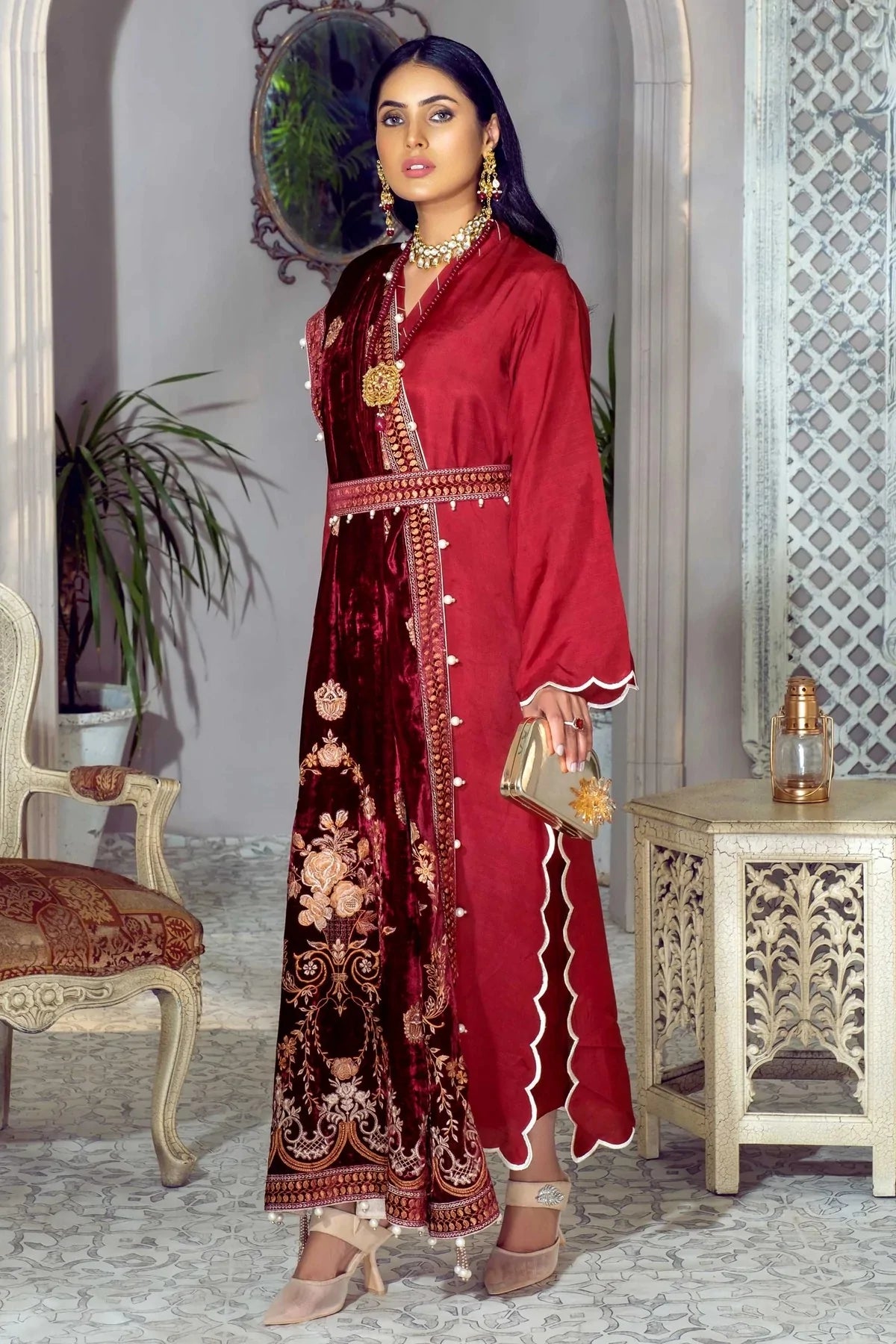 Picture of Shahbano - Ibtida Velvet Pret Collection-Qarmeezi - Available at Raja Sahib