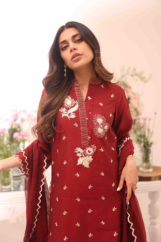 Umeed Luxury Pret Collection - Red Dahlia