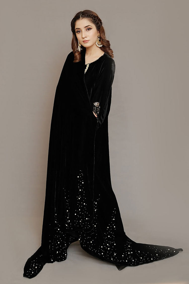 Picture of RJS Pret - Winternalia RTW Collection - Peaks Velvet Shawl (Shawl Only) - Available at Raja Sahib