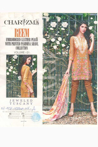 Design 10 Reem Embroidered Leather Peach Collection