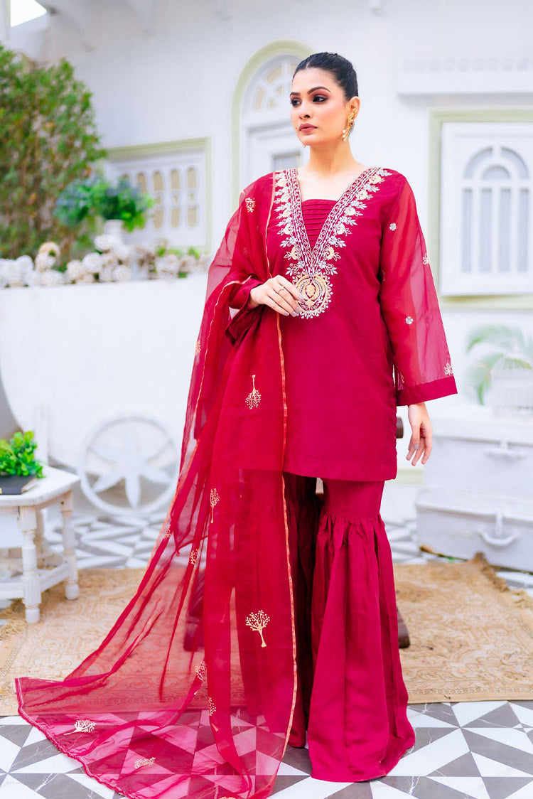 Picture of PSK Couture - Qaus e Qaza Festive Allure Collection - Scarlet - Available at Raja Sahib