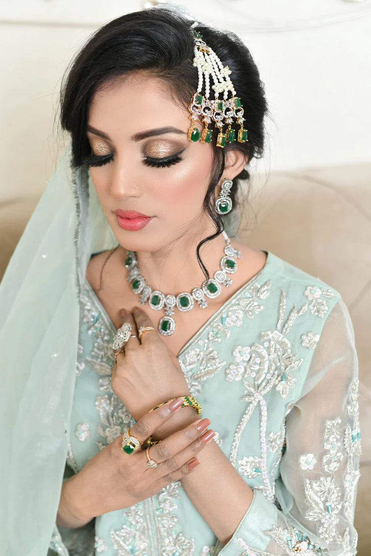 Picture of Maryam Malik Bridals - Singhaar (Mint Green Shirt With Gharara & Dupatta) - Available at Raja Sahib