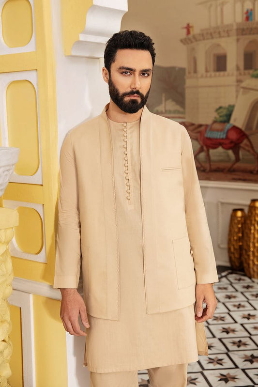 Picture of Dynasty - Marzooq Beige Kurta Trouser - Available at Raja Sahib