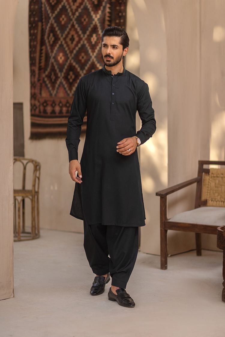 Picture of Dynasty - Embroidered Wash & Wear Shalwar Kameez - Available at Raja Sahib