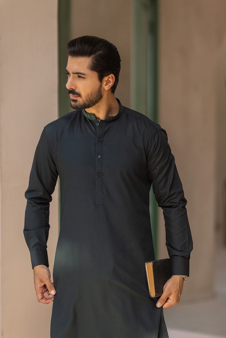 Picture of Dynasty - Embroidered Wash & Wear Shalwar Kameez - Available at Raja Sahib