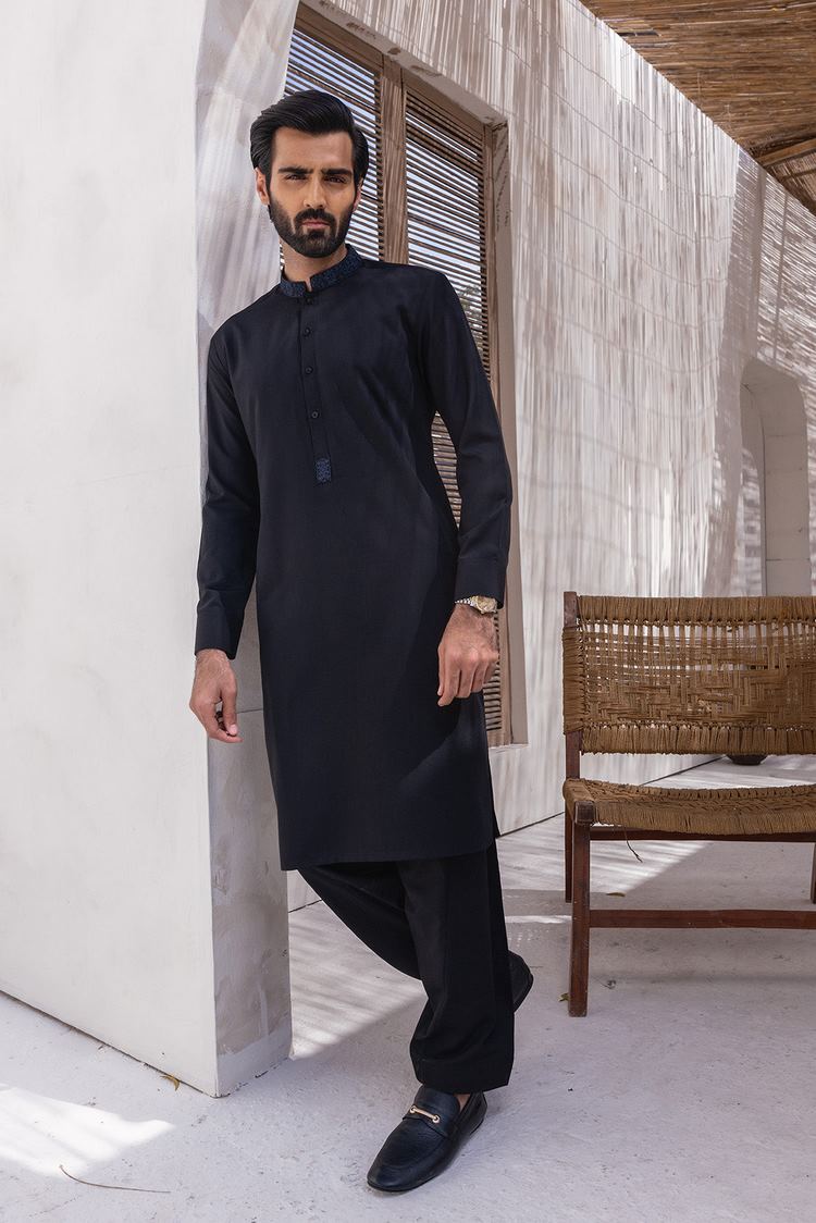 Picture of Dynasty - Embroidered Wash & Wear Shalwar Kameez - Available at Raja Sahib