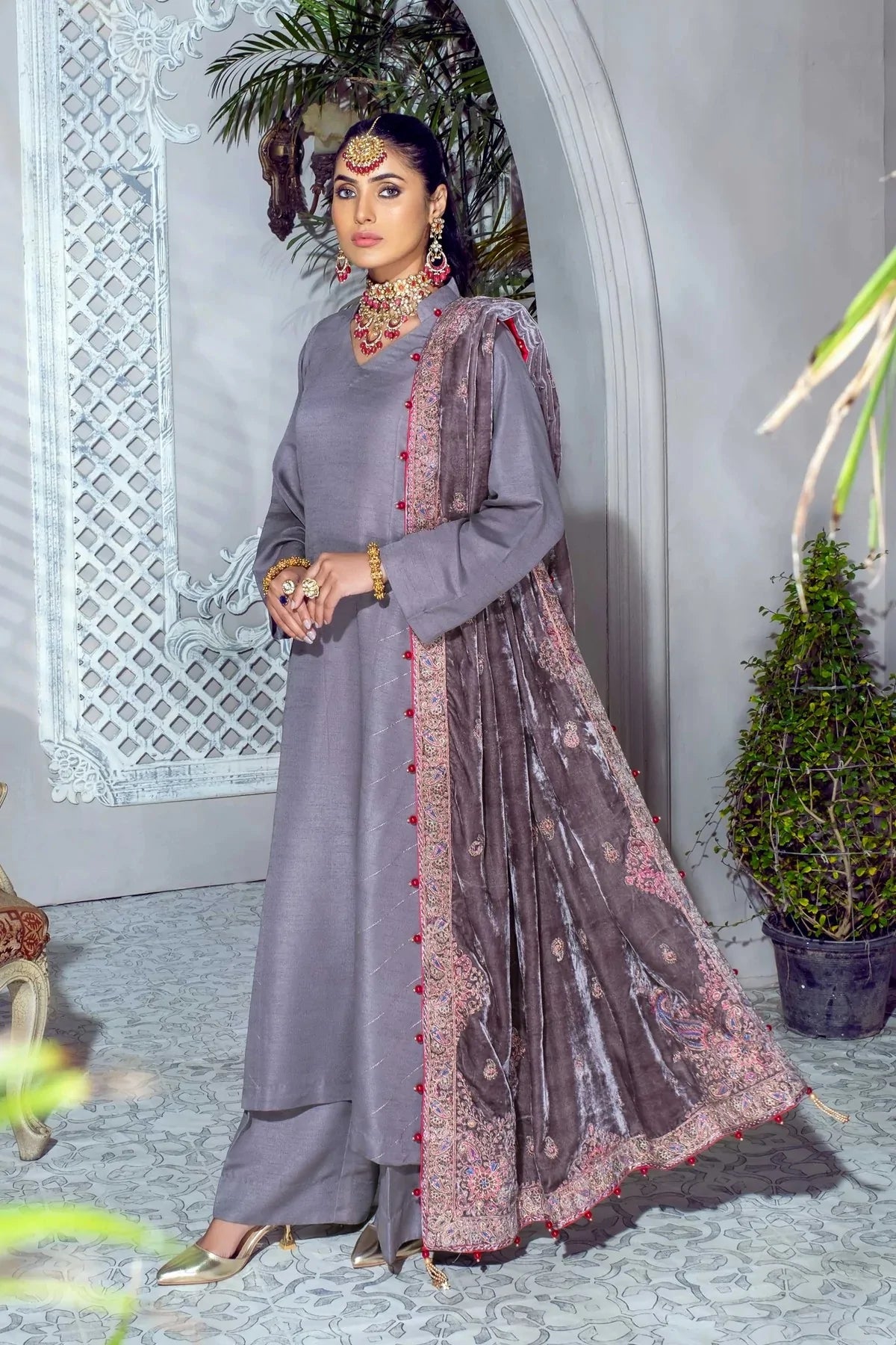 Picture of Shahbano - Ibtida Velvet Pret Collection-Surmaie - Available at Raja Sahib