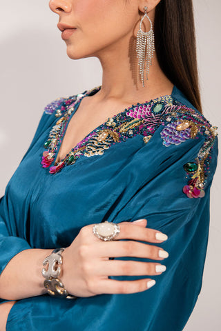 Picture of Maria Osama Khan - Tiffany Pret Collection Vol 1 - Sapphire - Available at Raja Sahib