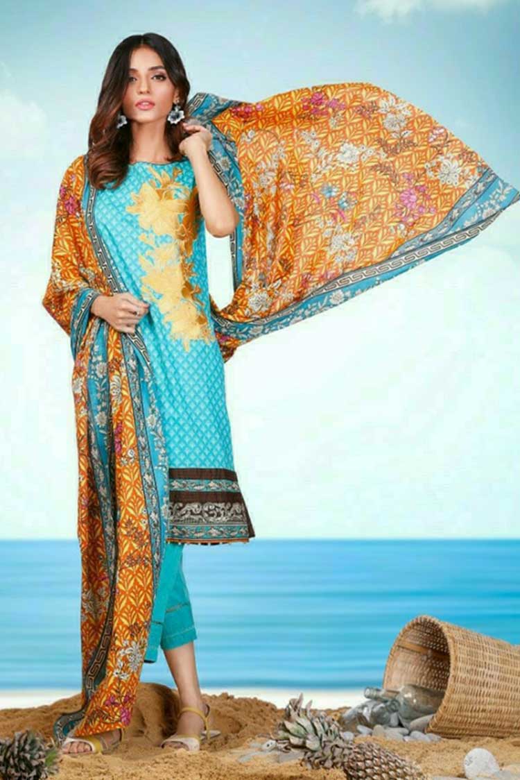 Picture of Al Karam - MS 29 Turquoise Mid Summer Collection - Available at Raja Sahib