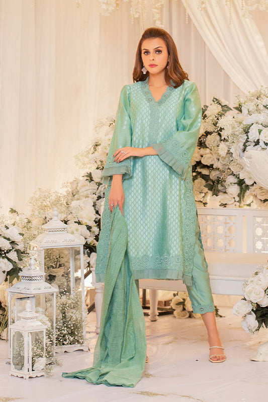 Picture of RJS Pret - Monotone Solids Pret Collection - Tiffany Blue - Available at Raja Sahib