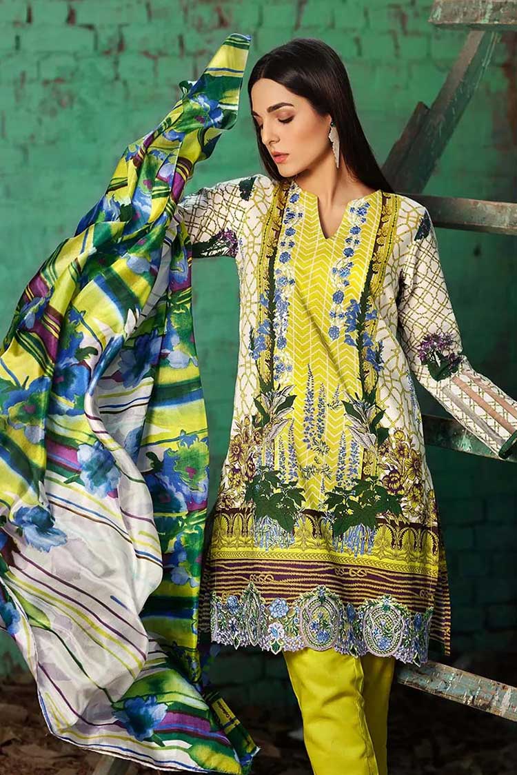 Picture of Gul Ahmed - 3 PC Embroidered Silk Suit SS171 Summer Collection - Available at Raja Sahib