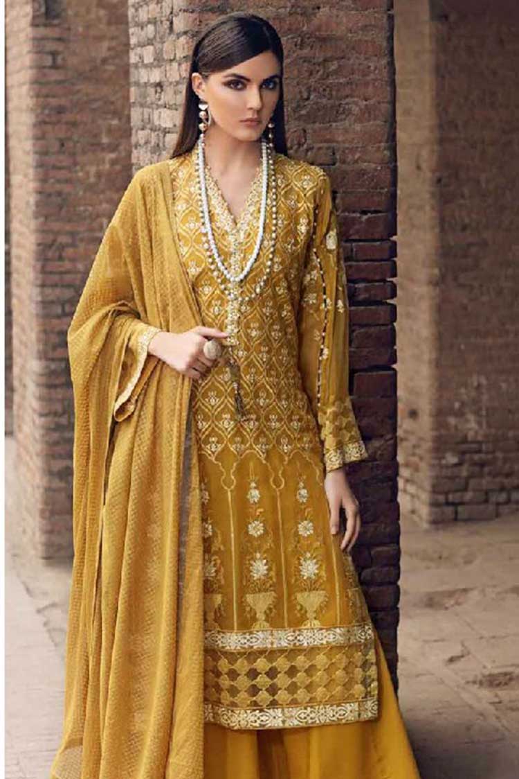 Picture of Gul Ahmed - Mustard FE-253 Festive Collection - Available at Raja Sahib