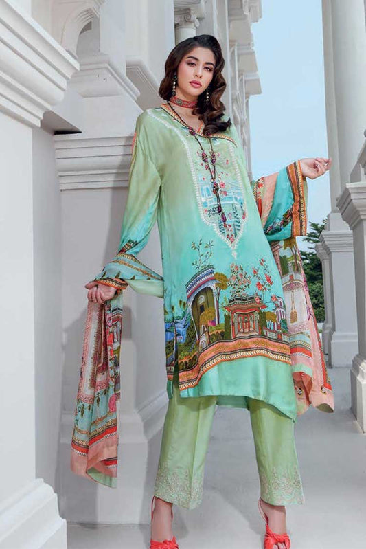 Picture of Gul Ahmed - Dgs 80 Luxe Reverie Lamis Digital Charmeuse Silk Collection - Available at Raja Sahib