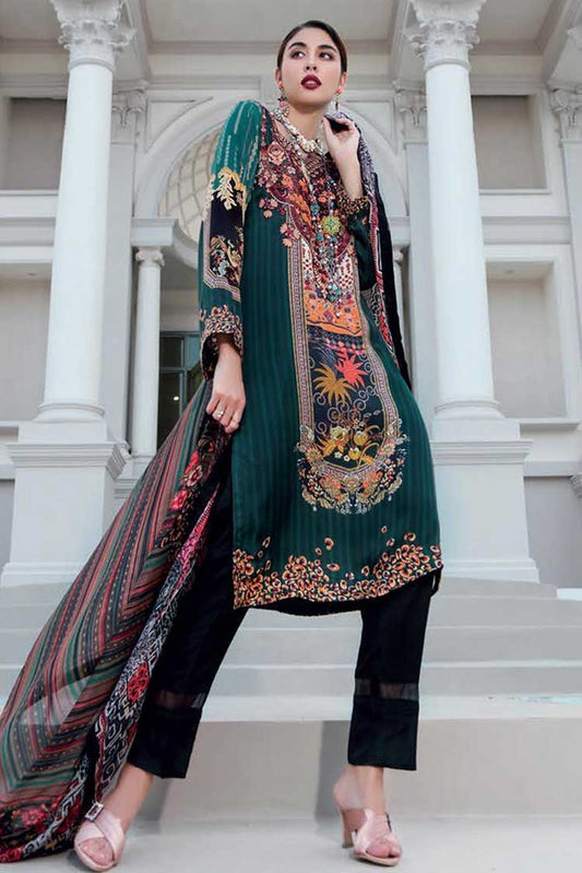 Picture of Gul Ahmed - Dgt 83 Cashmere Flora Lamis Digital Charmeuse Silk Collection - Available at Raja Sahib