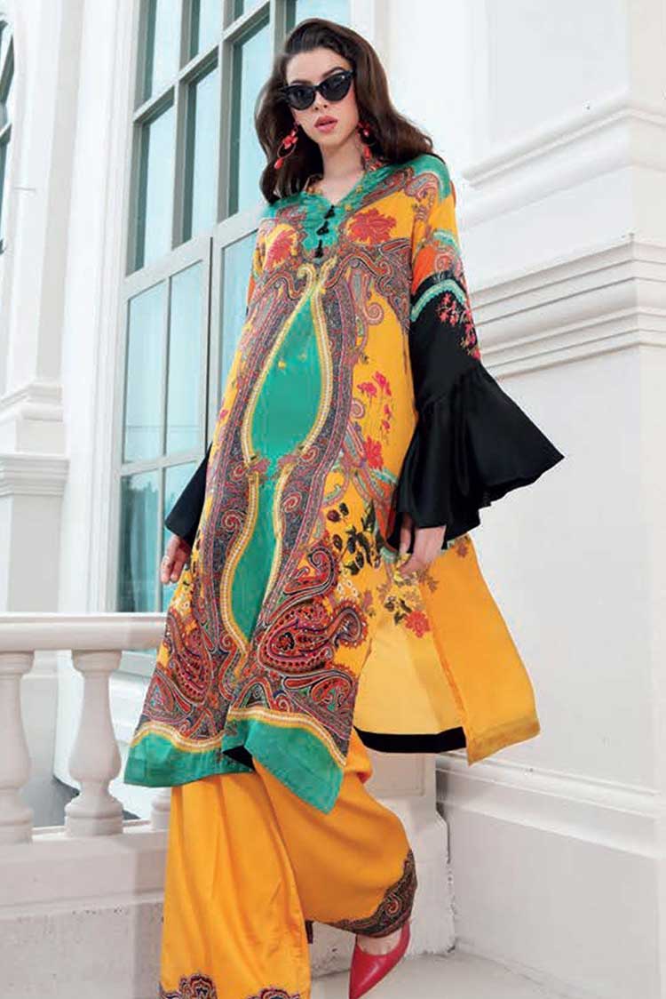 Picture of Gul Ahmed - Dgt 86 Rustic Bloom Lamis Digital Charmeuse Silk Collection - Available at Raja Sahib