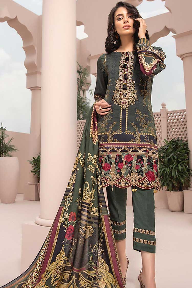 Picture of Jazmin - 01 Naginah Iris Embroidered  Linen Collection - Available at Raja Sahib