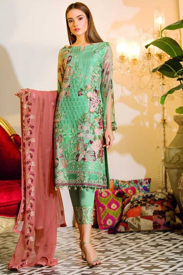 Picture of Ramsha - A 107 Chevron Embroidered Chiffon Collection - Available at Raja Sahib