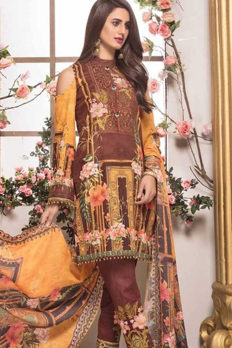 Picture of Shaista - D 14 Freesia Khaddar Embroidered Collection - Available at Raja Sahib