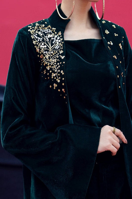 Picture of Fozia Khalid - Husan e Zauq Velvet Collection - Mira - Available at Raja Sahib