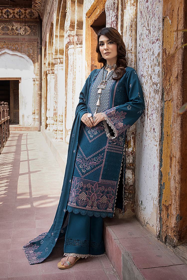 Picture of Humdum - Vasal Embroidery Peach Leather Wool Collection-03 - Available at Raja Sahib