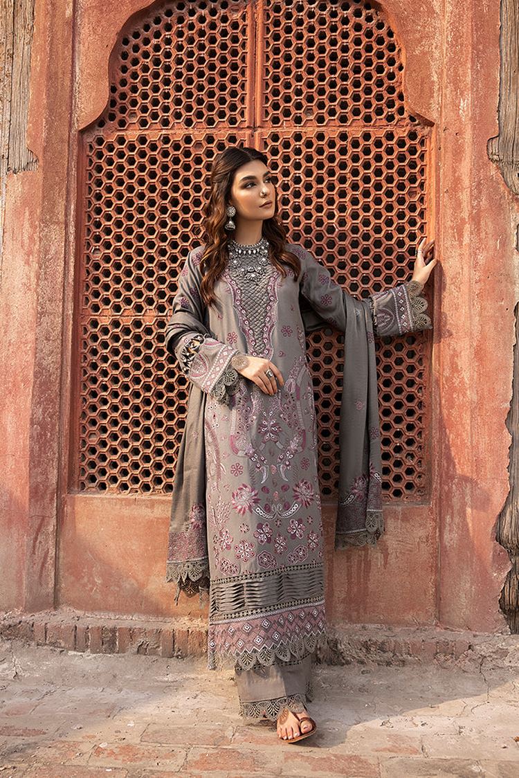 Picture of Humdum - Vasal Embroidery Peach Leather Wool Collection-08 - Available at Raja Sahib