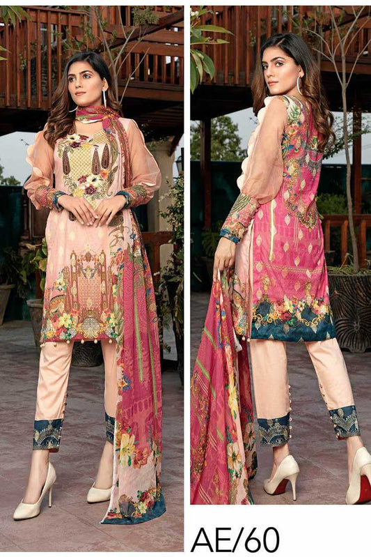 Picture of Riaz Arts - AE 60 Aafreen Embroidered Lawn Collection - Available at Raja Sahib