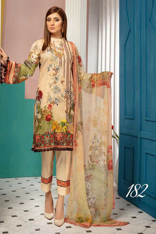 Design 182 Mahrukh Embroidered Lawn Collection