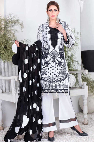 Design 14 Jannan Black & White Embroidered Lawn Collection