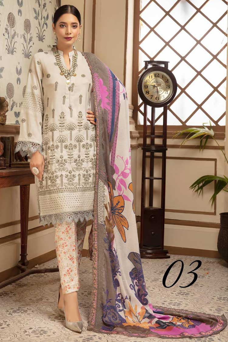 Picture of Riaz Arts - Design 03 Blossom Embroidered Peach Leather Collection Vol 2 - Available at Raja Sahib