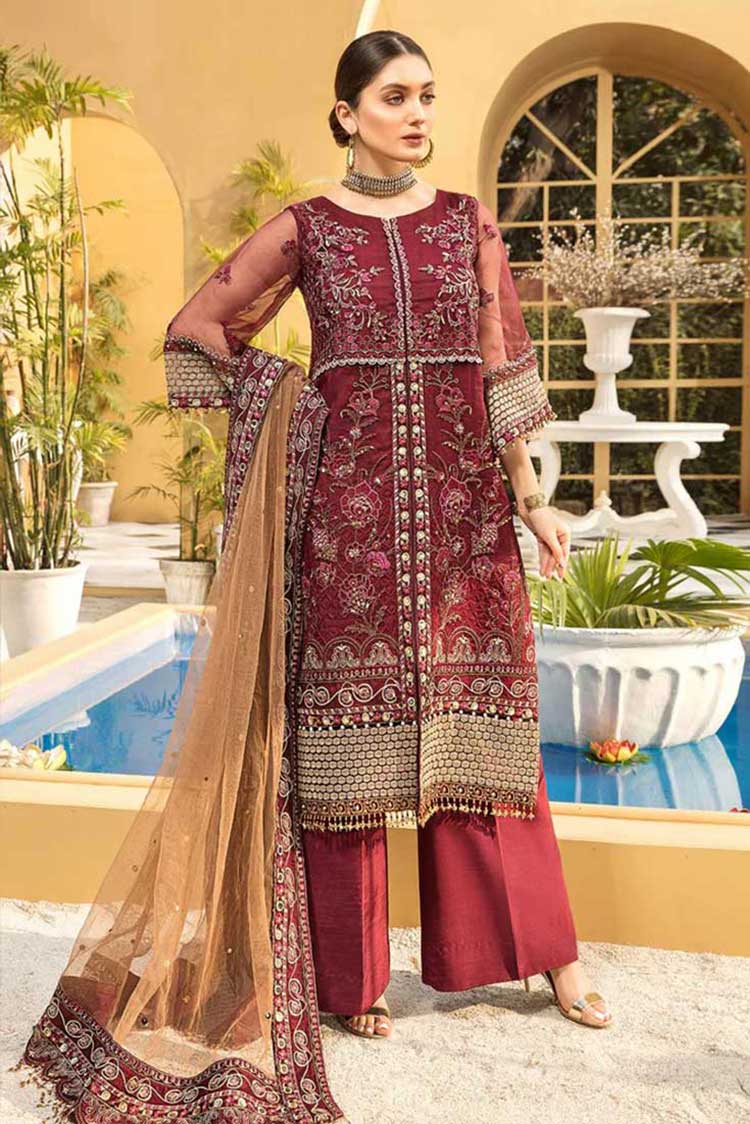 Picture of Charizma - Charizma G 05 Burgundy Power Signature Mehrosh Collection 2020 Vol 1 - Available at Raja Sahib