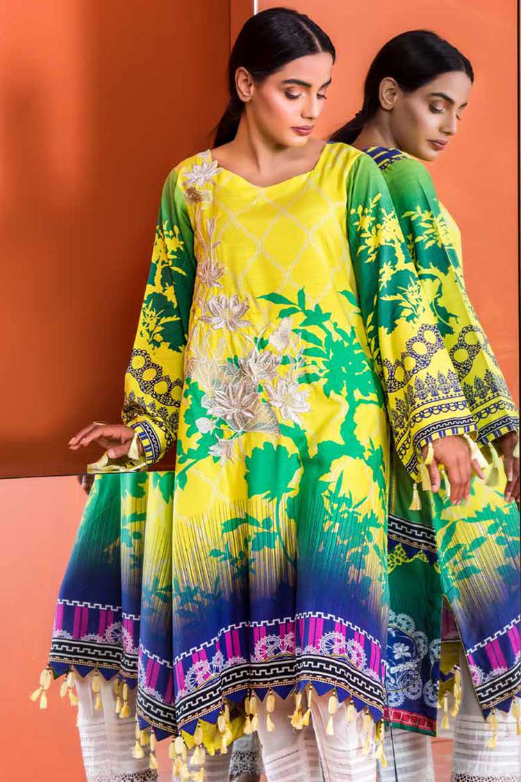 Picture of Riaz Arts - P 28 Plush Embroidered Slub Linen Kurti Collection - Available at Raja Sahib