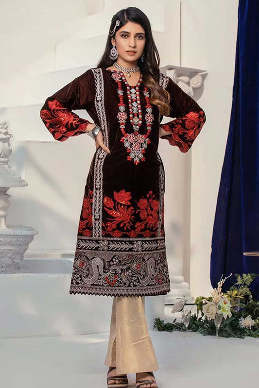 Picture of Al Zohaib Textile - AZV20 V2 06 Velveto Embroidered Velvet Shirt 2nd Edition - Available at Raja Sahib