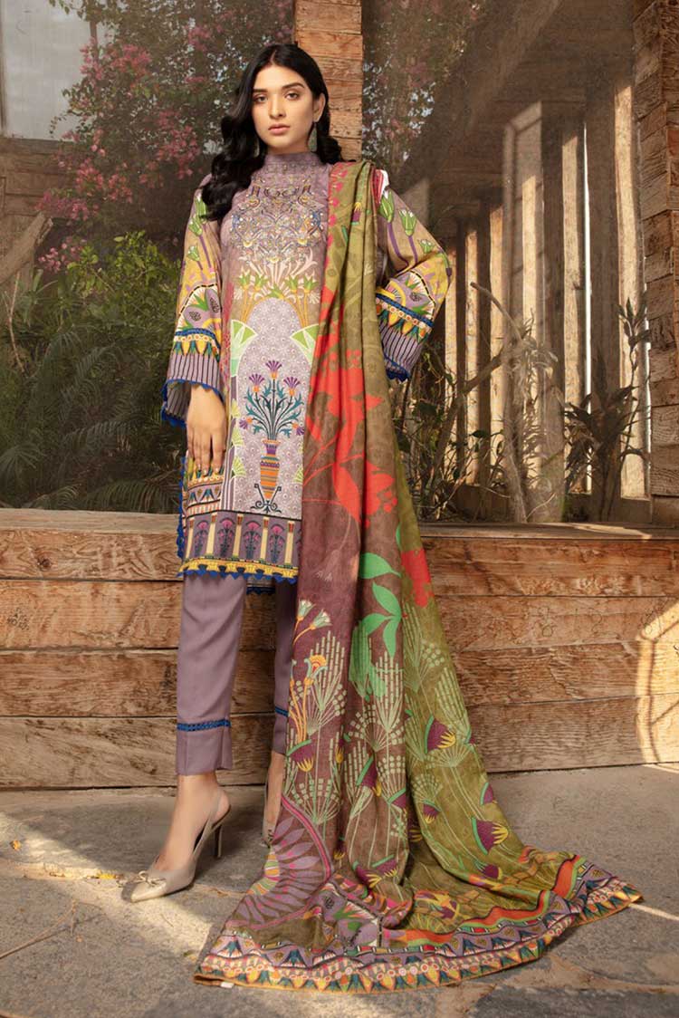 Picture of Shaista - A 353 Abresham Digital Embroidered Karandi Collection - Available at Raja Sahib