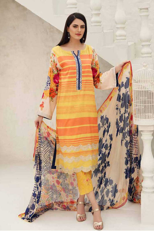 Picture of Charizma - COR 8A Orange Embroidered Lawn Collection Beyond Casuals Vol 1 - Available at Raja Sahib