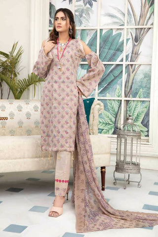 3 PC Faiza D-02 Embroidered Lawn Collection